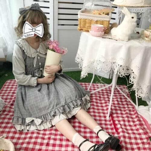 2021 Kawaii Woman Lolita Dress Summer Cosplay Maid Dress Princess High Waist Lace Animation Cos Loli Sweet Cartoon Costumes New
