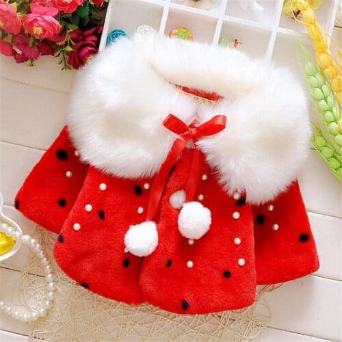 Infant Toddler Girls Winter Faux Fur Coat Jacket 2017 Girls Winter Coat Warm Long Sleeves Outerwear for Girls Clothes