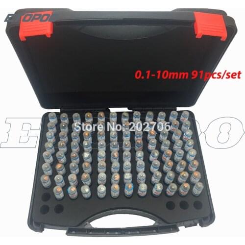 0.10-10.00mm step 0.1mm Steel Pin Gauge Pin Measuring Tool 91Pcs/Box