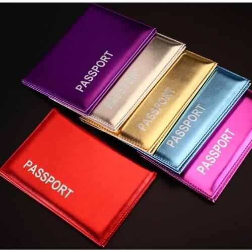 1Pc Women Fashion Paillette Passport Covers Travel Accessories Holder PU Leather ID Bank Card Passport Business Wallet Case