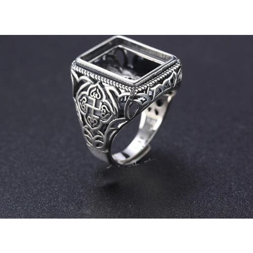 13*16mm 925 STERLING SILVER mens Semi Mount Bases Blanks base blank Pad VINTAGE rings ring Setting set jewelry gift diy A2080