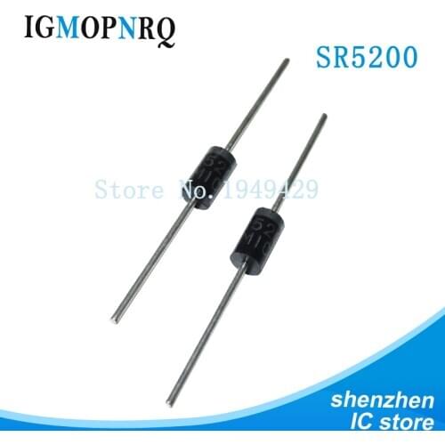 20PCS SR5200 SB5200 Schottky Barrier Rectifier Diode 5A 200V DO-27/DO-201AD