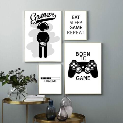 2021 New Boys Wall Art Paintings Home Decor Gamer Quotes Canvas Picture Print and s Decoration for Kids Bedroomroom