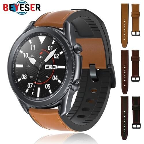 22 20mm Leather Strap for Samsung Galaxy Watch 3 41 45mm Galaxy Watch 42mm Bracelet For Huawei Watch GT2 46mm Replacement Strap