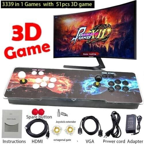 3D Pandora Box 12 3339 In 1 Game Arcade Joystick Console Mini Two Player Machine Retro PC PS3 Controller USB Board