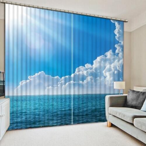 3d curtain Fashion Drapes Cortinas 3D Window Curtains For Bedding room blue sky Home Decoration