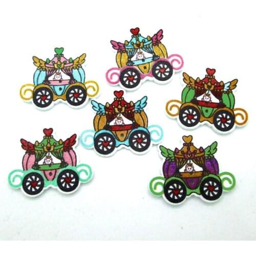 50pcs Mixed Carriage Wooden Buttons For Clothing Needlework Scrapbooking Wood Botones Decorative Crafts Diy Accessories