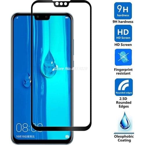 5D Full Cover Screen Protector For HuaWei Y5 Y6 Y7 Y9 2019 9H Tempered Glass For HuaWei Y6 Y7 Pro 2019 Full Glue Protective Film
