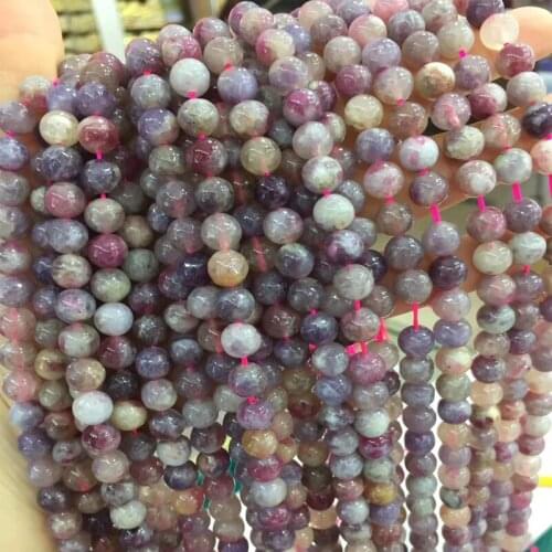 6/8/10mm Natural Plum Blossom Tourmaline Stone Beads DIY Round Loose Tourmaline Crystal Beads For Jewelry Making Bracelet