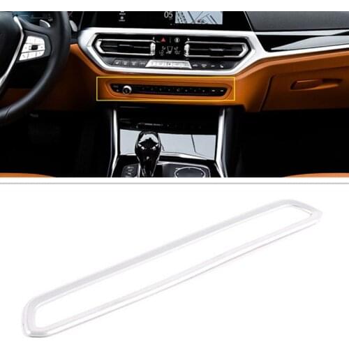 ABS Silver Car Panel Center Control Volume Button Frame Cover Trim Fit For BMW 3 Series G20 G28 325i 330d 335 2019 2020 LHD
