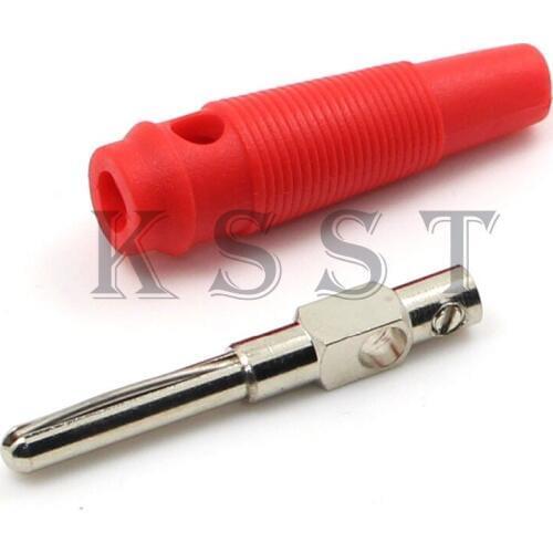 BP412 5Pair/10Pcs Red and Black 4mm Solderless Side Stackable Banana Plugs Copper