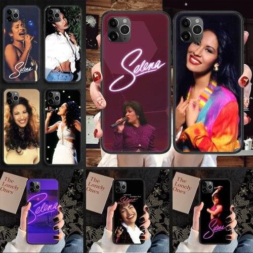 Selena Quintanilla Phone Case Cover Hull For iphone 5 5s se 2 6 6s 7 8 12 mini plus X XS XR 11 PRO MAX black tpu hoesjes luxury