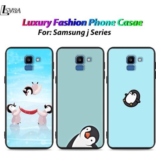 Black Shell Lovely Penguin for Samsung Galaxy J7Duo J2 J4 Core J6 J4 Plus J8 J3 J7 J5 Prime 2018 2017 Phone Case