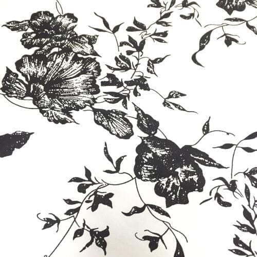 LEO&LIN High-density Stretch Poplin Restoring White With Black Printing Diy Craft Cotton Cloth Fabric Tissus 50cm
