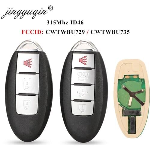Jingyuqin 5pcs CWTWBU729 /CWTWBU735 315Mhz Remote Car Key Card For Nissan Nissan Tiida Qashqai Altima Maxima Sentra Teana Xtrail