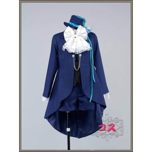 Kuroshitsuji Black Butler Ciel Phantomhive Blue Suit Cosplay Costume X006