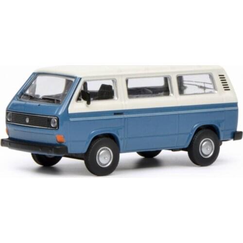 Diecast 1:64 Scale Alloy Car T3 Camper Blue Camping Bus Model Metal Die-Cast & Toy Vehicle for Collectible Gift Souvenir Display