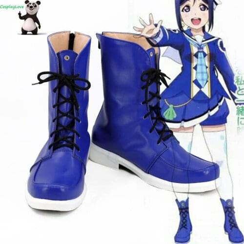 LoveLive! Sunshine!! Tsushima Yoshiko Yohane Kanan Matsuura Blue Cosplay Shoes Long Boots High Heel Custom Made CosplayLove