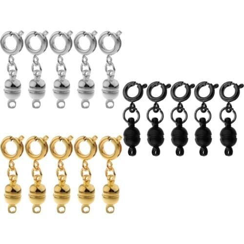 5Pcs 5mm Magnetic Jewelry Clasps Round for Bracelet Making Magnet Converter