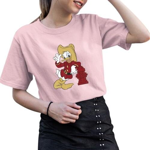 Fashion Disney Women T-shirts Dropship Summer New Products Outdoor Donald Duck Cartoon Printing Four Seasons T Shirts Female Top