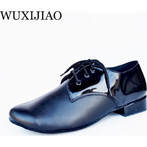 WUXIJIAO Real leather + PU men tango wedding shoes modern shoes ballroom dancing shoes can be customized size