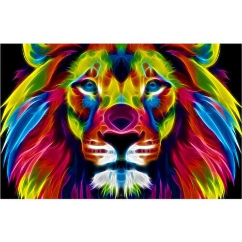 DIY Diamond Painting Embroidery Cross Stitch Lion Needlework Full Drill Rhinestone Handicraft Canvas Printed Home Decoration