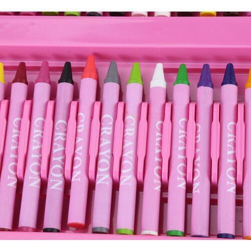 Art DIY Drawing Oil Pastel Crayon Color Children Pencil Marker Pen Eraser Brush Paint Set Kit Pink sketch set drawing pencils