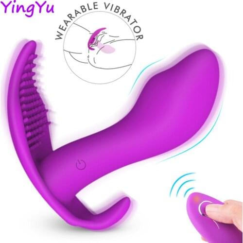 Wearable Dildo G Spot Clitoris Stimulator Wireless Remote Control Butterfly Vibrator Panties Adult Couple Sex Toys