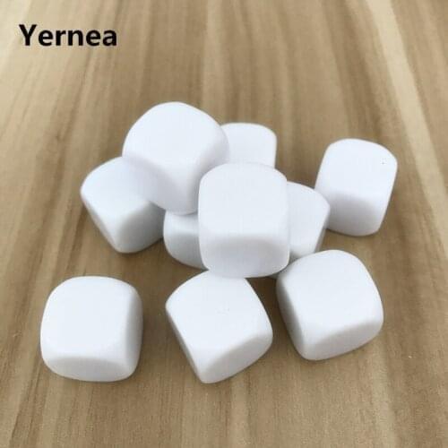 Wholesale 200Pcs/Lot High-quality 20mm White Blank Dice Can Write Children Interesting Teaching DIY Design Set Yernea Boardgame