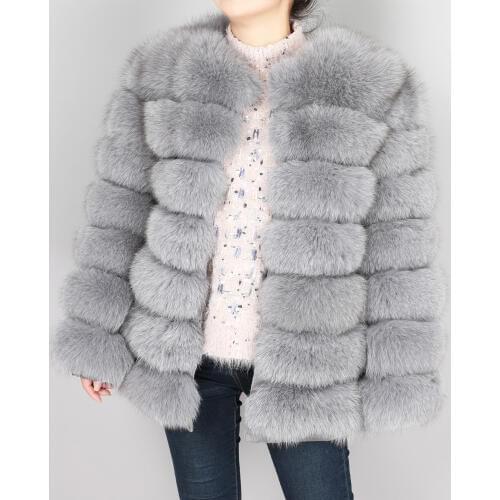 Natural fur Real fox coat vest Winter jacket keep warm Womens Slim Park Jacket