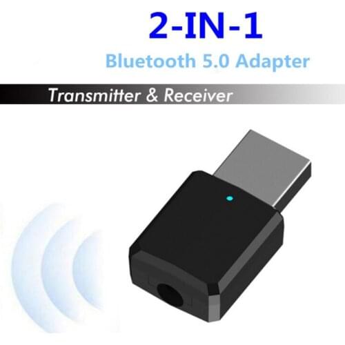 Mini Portable 2 in1 Bluetooth 5.0 Transmitter Receiver 3.5mm AUX USB Wireless Stereo Audio Adapter for Home TV MP3 / 4