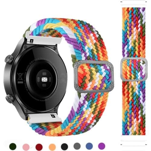 20 22MM Braided Solo Loop Watch Band for Samsung Galaxy 42mm 46mm Sports Strap Gear S3 Bracelet for Huawei GT2 Pro Watchbands