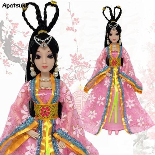 Pink Costume Party Clothes For Barbie Doll Clothes Floral Skirt Dresses 1:6 Toys for Children COSPLAY Kids Birthday Party Dress