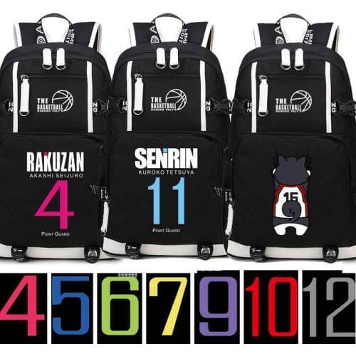 Kurokos Basket Ball Backpack Kuroko no Basuke SEIRIN Cosplay Student Kuroko Tetsuya School travel bags Oxford bags