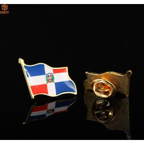 North American Dominican Republic Flag Pin Catholic Patriot Lapel Brooch Badge Pin Jewelry Accessories For Clothes