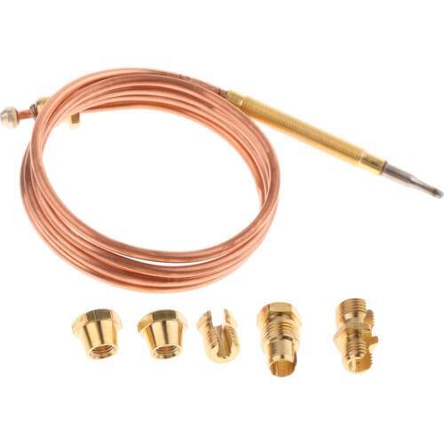 90cm Thermocouple Replacement Set For Gas Furnaces Boilers Water Heaters, Head size: M6*0.75; Tail thread: M9*1