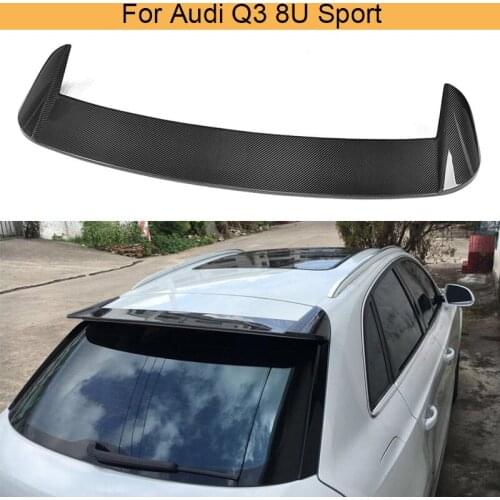 Carbon Fiber Race rear Window Roof Wing spoiler for Audi Q3 8U Sport 4 Door 2012 - 2017