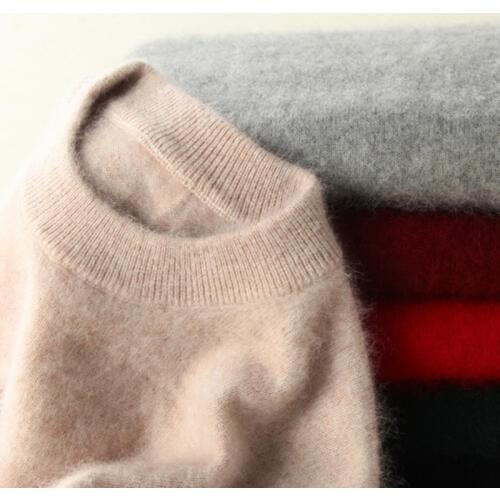 Super Warm 100% Mink Cashmere Sweaters and Pullovers Women Autumn Winter Soft Sweater Half Turtleneck Female Basic Pullovers