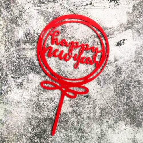 Happy New Year 2021 Cake Topper Gold Red Acrylic Toppers For New Year Celebrations Christmas Party Xmas Home Cake Decorations