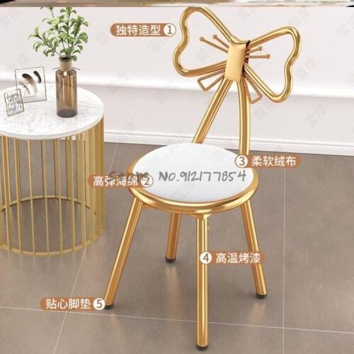 Chair comfortable sedentary dressing chair makeup chair net red ins chair home bedroom back chair bow nail nail chair