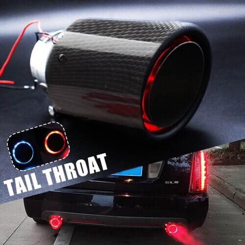 Carbon Fiber LED Exhaust Tip Light-Emitting Car Exhaust Pipe Muffler Tail Pipes With High Temperature Led Light Car Styl