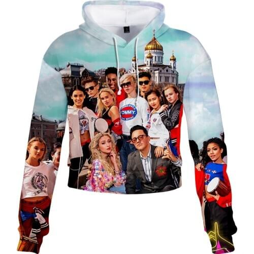 Harajuku 3D Cropped Hooded Fashion United Now United 3D Crop Top Hoodie Women Long Sleeve Harajuku Sweatshirts Pullovers Hoody