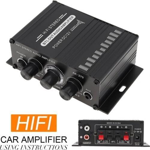 2 x 20W AK270 Power Amplifier Audio Karaoke Home Theater Amplifier 2 Channel Bluetooth Class D Amplifier USB/SD AUX Input