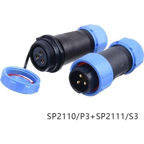 WEIPU SP21 SP2110/P+SP2111/S Industrial Circular IP68 Waterproof Connector 2 3 4 5 7 9 12 Pin In-line Aviator Cable Wire Adapter