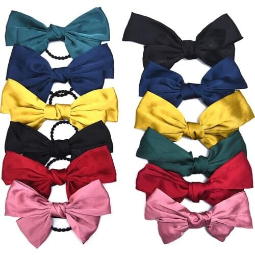 Bowknot Hair Clip Fashion Solid Big Bow Hair Rope Girls Sweet Hair Accessories
