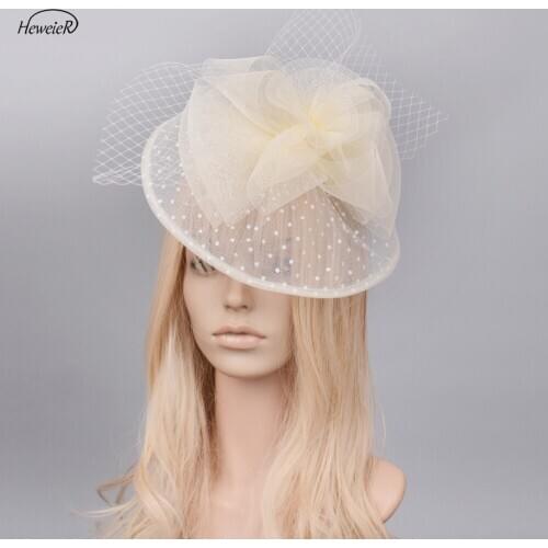 Handmade Lady Women Bridal Mesh Lace Fascinator Derby Hat Wedding Races Ascot Cocktail Party Hair Jewelry Clip Headdress Hairpin