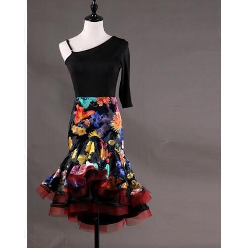 2018 New Arrival Latin Dance Dresses For Ladies Black Color Sleeveless Dress Woman Professional Ballroom Show Costumes DQ11226