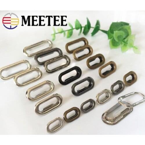 100sets Oval O Ring Metal Eyelet Buckles Hollow Eyelets Rivets Buttons Bags Garment Shoes Buckle DIY Leather Craft Accessories