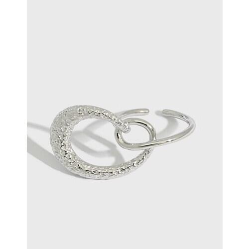 100% real. Authentic 925 Sterling silver cross Open Heart Irregular Texture Ring Geometric Punk ADJUST jEWELRY TLJ1429