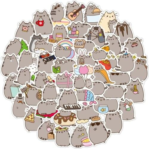 100 pcs/pack Kawaii Chunky Cat Daily Waterproof Decorative Stationery Craft Stickers Scrapbooking DIY Diary Album